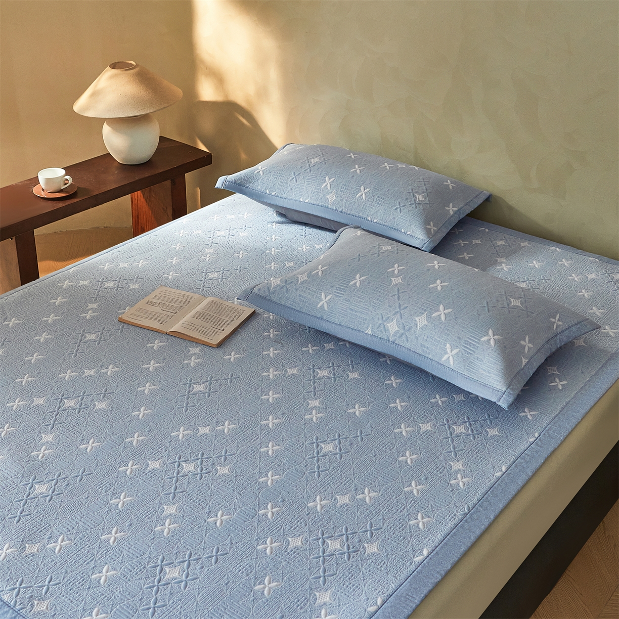 91家纺网 家纺一手货源 找家纺 （总）慕木家纺 2026新款冰豆豆满天星凉席床笠席子凉席