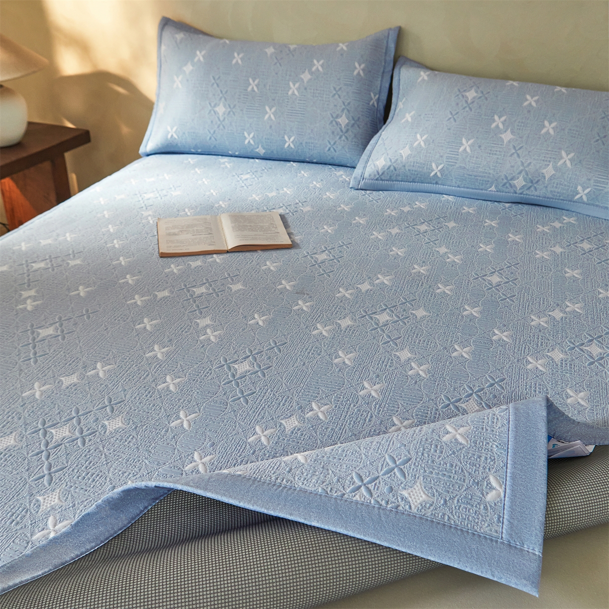 91家纺网 家纺一手货源 找家纺 （总）慕木家纺 2026新款冰豆豆满天星凉席床笠席子凉席