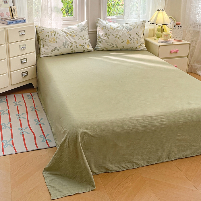 91家纺网 家纺一手货源 找家纺 梦卓家纺 2026新款超柔云感木棉双层纱四件套 青蔓