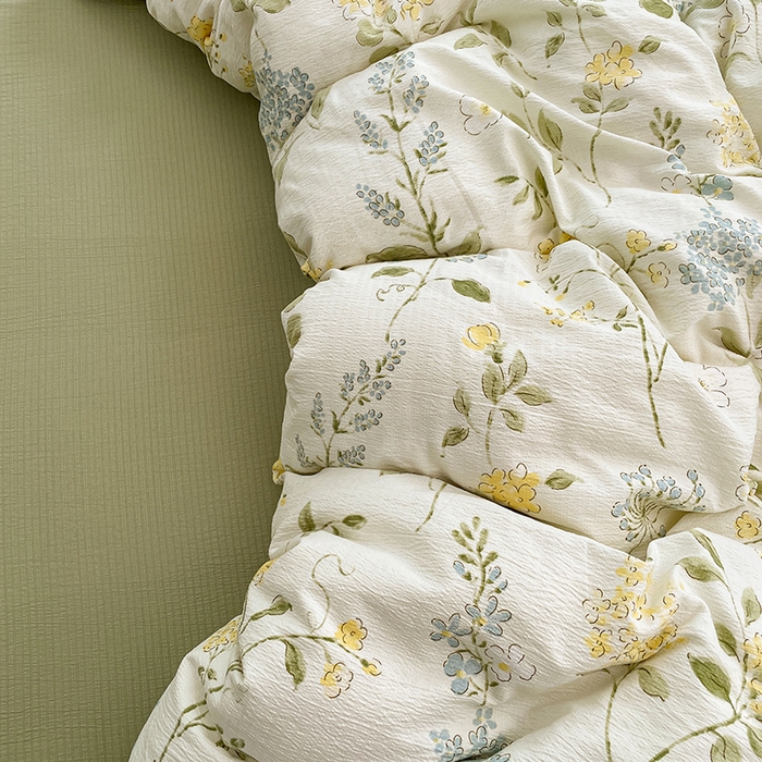 91家纺网 家纺一手货源 找家纺 梦卓家纺 2026新款超柔云感木棉双层纱四件套 青蔓