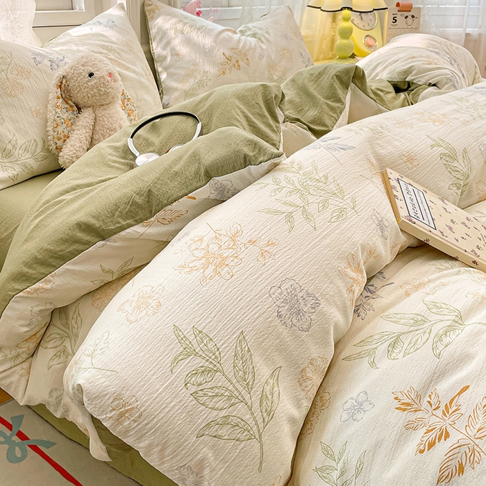 梦卓家纺 2026新款超柔云感木棉双层纱四件套 青枝