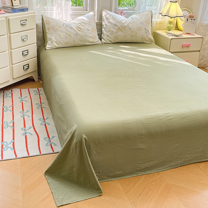 91家纺网 家纺一手货源 找家纺 梦卓家纺 2026新款超柔云感木棉双层纱四件套 青枝