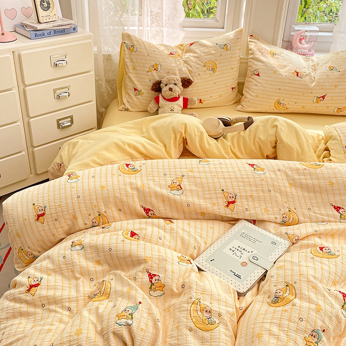 91家纺网 家纺一手货源 找家纺 梦卓家纺 2026新款超柔云感木棉双层纱四件套 星空仔