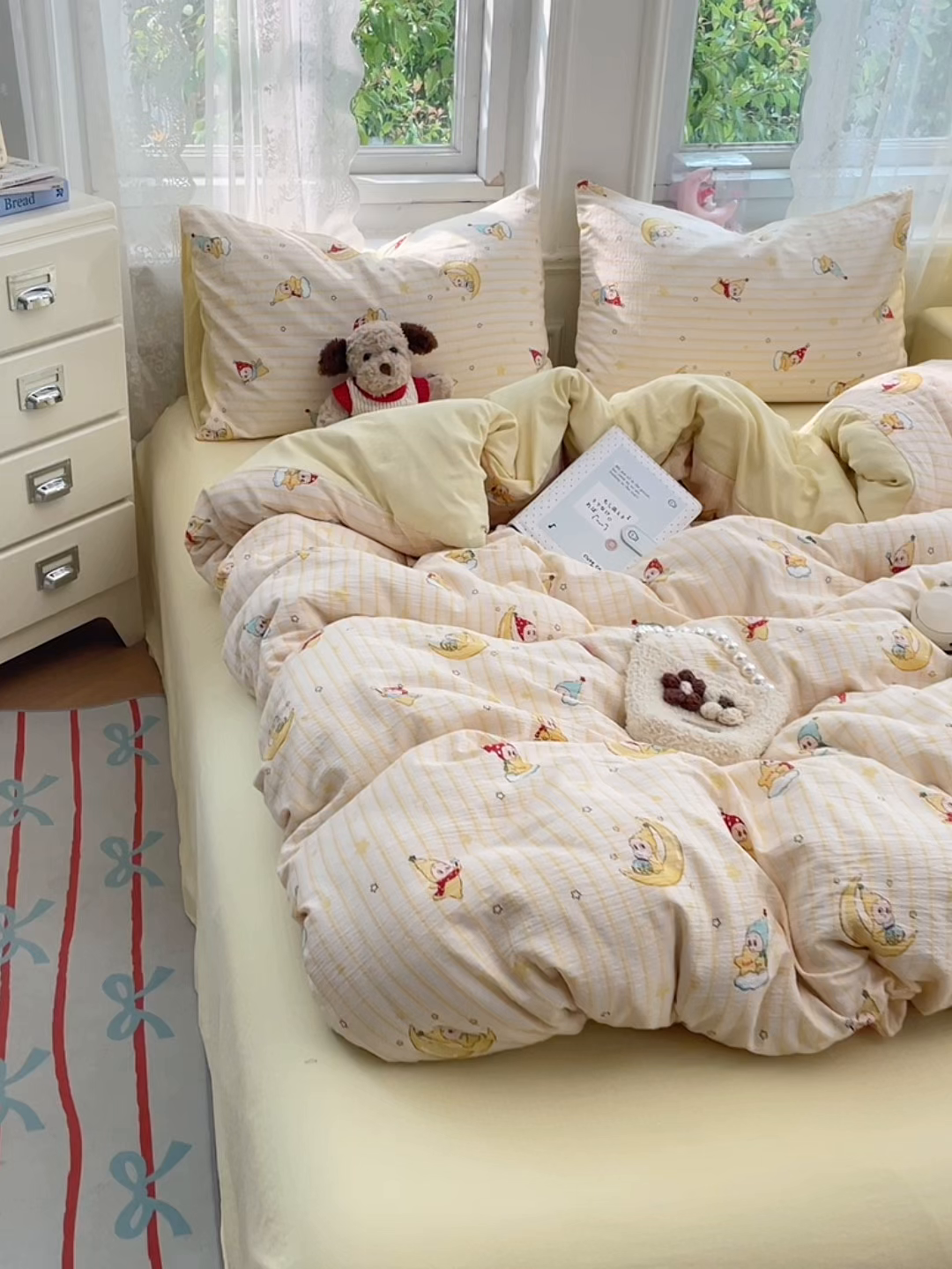 91家纺网 家纺一手货源 找家纺 梦卓家纺 2026新款超柔云感木棉双层纱四件套 星空仔