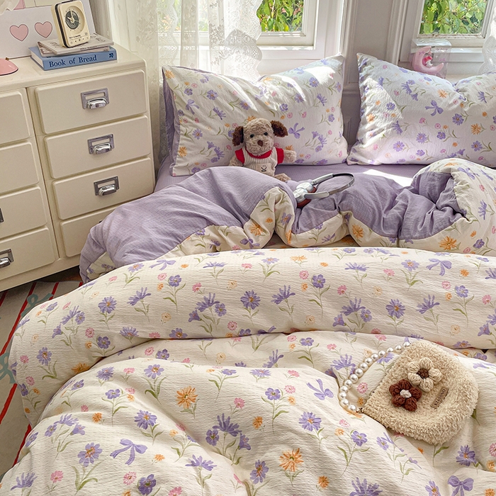 91家纺网 家纺一手货源 找家纺 梦卓家纺 2026新款云感木棉双层纱单品被套 花序