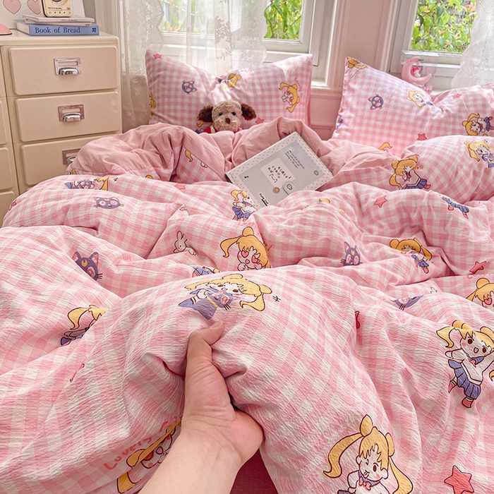 91家纺网 家纺一手货源 找家纺 梦卓家纺 2026新款云感木棉双层纱单品被套 美少女战士