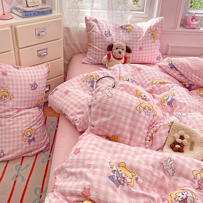 91家纺网 家纺一手货源 找家纺 梦卓家纺 2026新款云感木棉双层纱单品被套 美少女战士