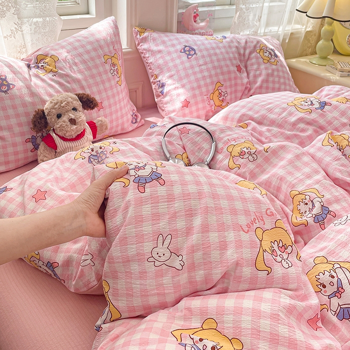 91家纺网 家纺一手货源 找家纺 梦卓家纺 2026新款云感木棉双层纱单品被套 美少女战士