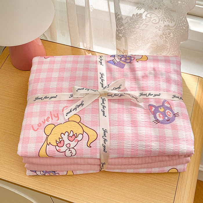 91家纺网 家纺一手货源 找家纺 梦卓家纺 2026新款云感木棉双层纱单品被套 美少女战士