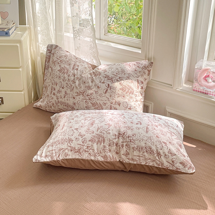 91家纺网 家纺一手货源 找家纺 梦卓家纺 2026新款云感木棉双层纱单品被套 蘑菇小兔屋