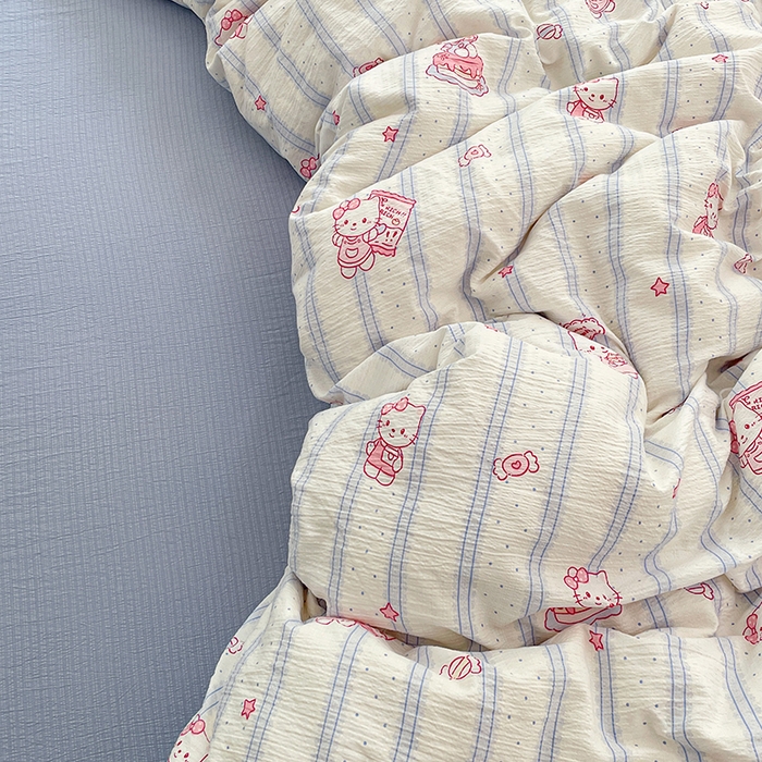 91家纺网 家纺一手货源 找家纺 梦卓家纺 2026新款云感木棉双层纱单品被套 奶蓝KT