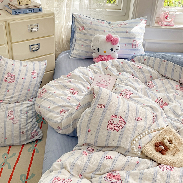 91家纺网 家纺一手货源 找家纺 梦卓家纺 2026新款云感木棉双层纱单品被套 奶蓝KT