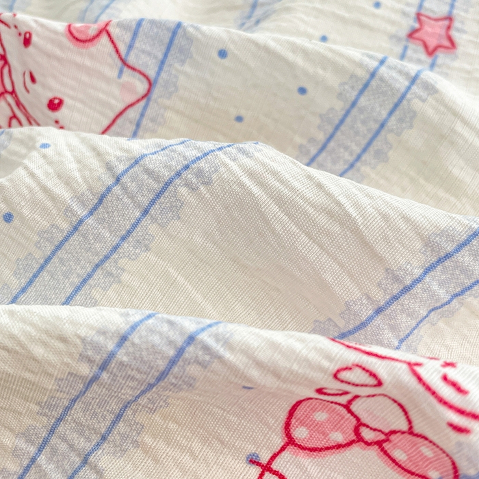 91家纺网 家纺一手货源 找家纺 梦卓家纺 2026新款云感木棉双层纱单品被套 奶蓝KT