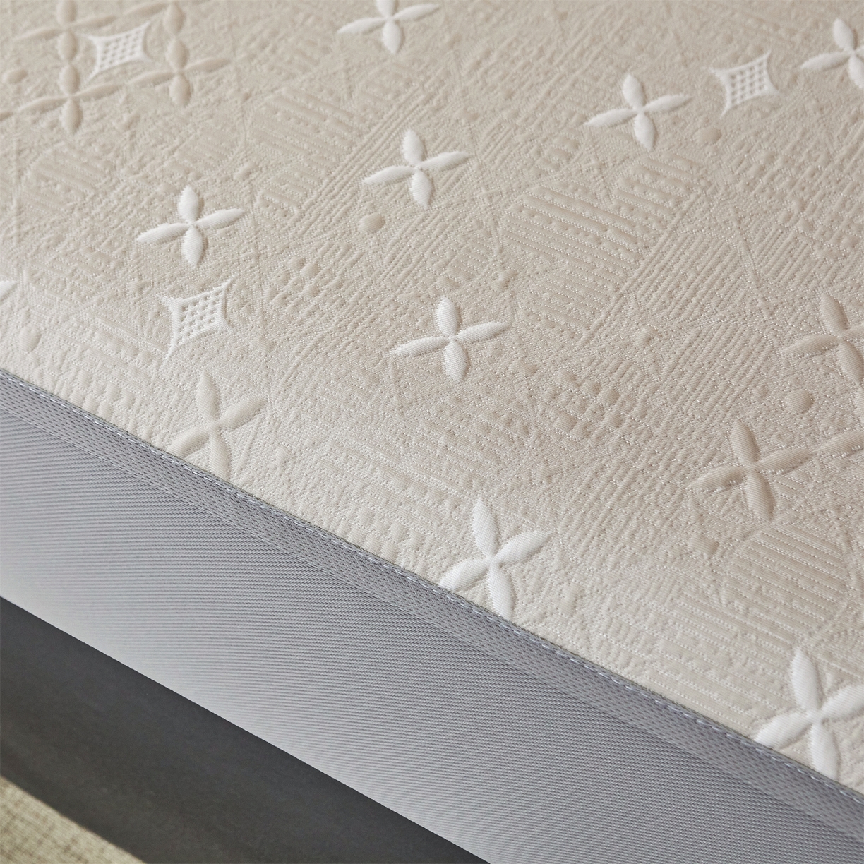 91家纺网 家纺一手货源 找家纺 慕木家纺 2026新款冰豆豆满天星凉席床笠席子凉席 床笠款-满天星-卡其