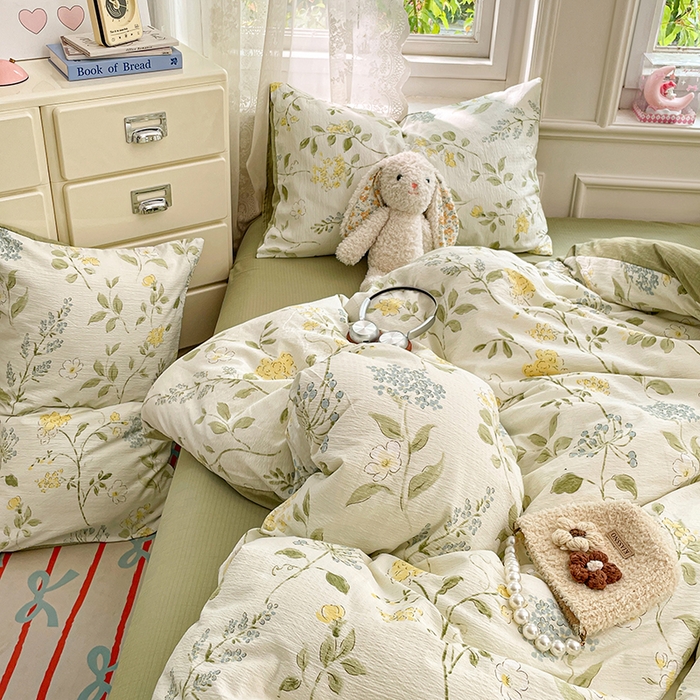 91家纺网 家纺一手货源 找家纺 梦卓家纺 2026新款云感木棉双层纱单品被套 青蔓