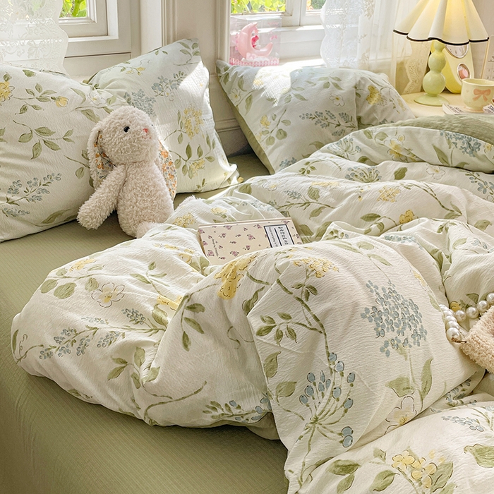 91家纺网 家纺一手货源 找家纺 梦卓家纺 2026新款云感木棉双层纱单品被套 青蔓