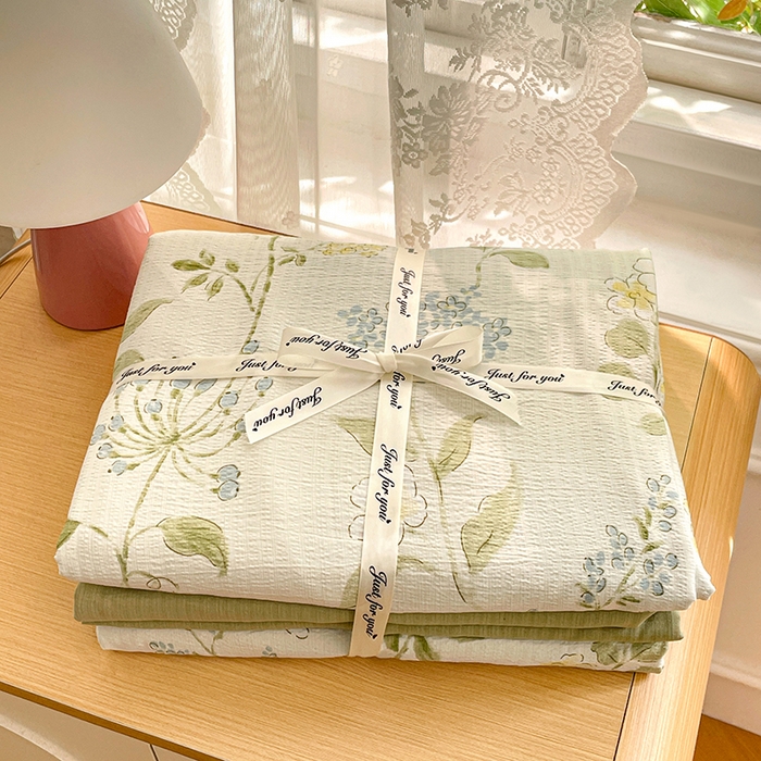 91家纺网 家纺一手货源 找家纺 梦卓家纺 2026新款云感木棉双层纱单品被套 青蔓