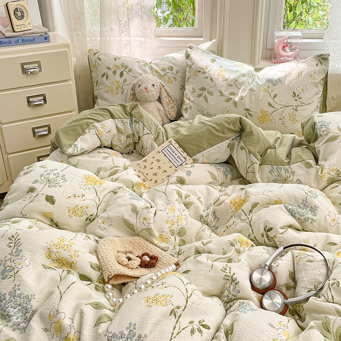 91家纺网 家纺一手货源 找家纺 梦卓家纺 2026新款云感木棉双层纱单品被套 青蔓