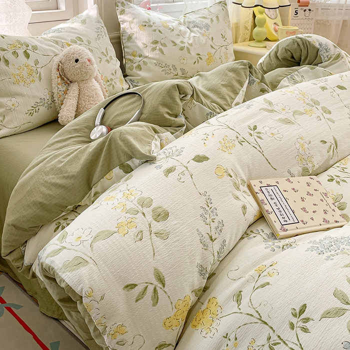 91家纺网 家纺一手货源 找家纺 梦卓家纺 2026新款云感木棉双层纱单品被套 青蔓