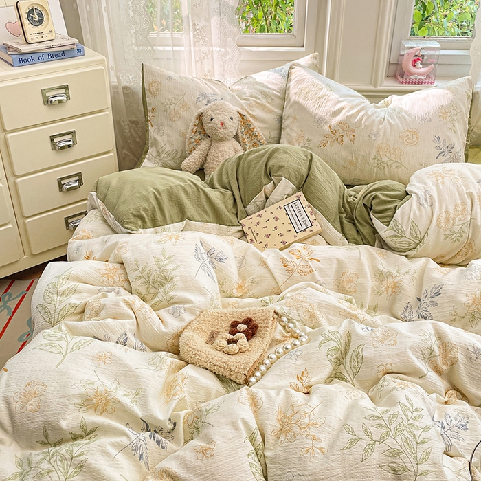 91家纺网 家纺一手货源 找家纺 梦卓家纺 2026新款云感木棉双层纱单品被套 青枝