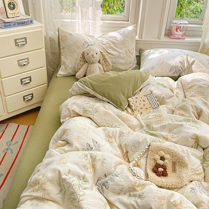 91家纺网 家纺一手货源 找家纺 梦卓家纺 2026新款云感木棉双层纱单品被套 青枝