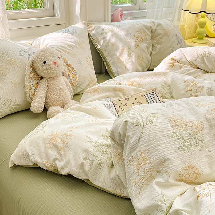 91家纺网 家纺一手货源 找家纺 梦卓家纺 2026新款云感木棉双层纱单品被套 青枝