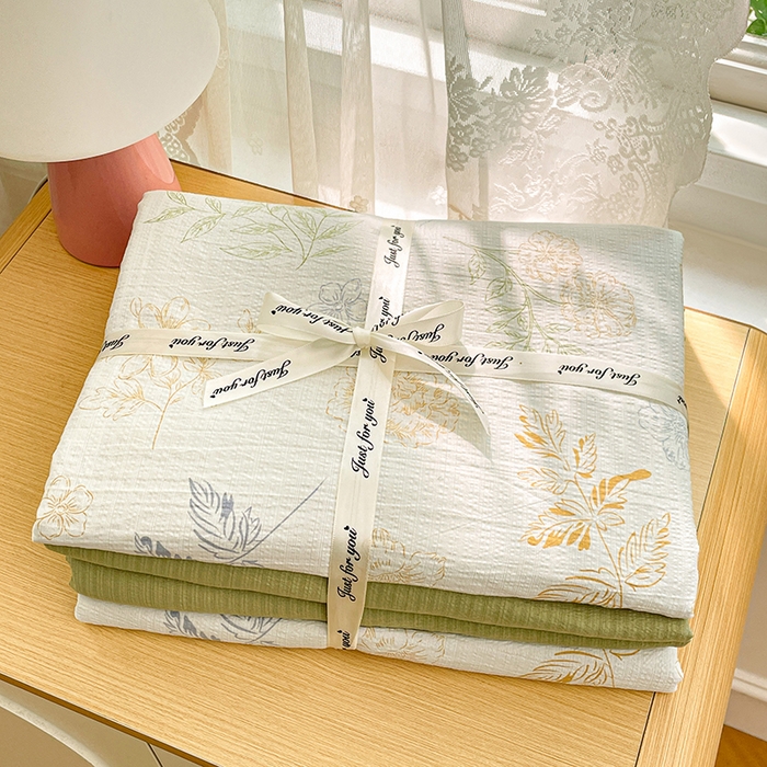 91家纺网 家纺一手货源 找家纺 梦卓家纺 2026新款云感木棉双层纱单品被套 青枝