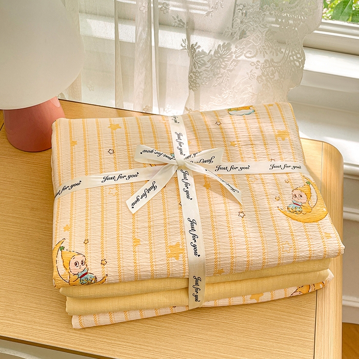 91家纺网 家纺一手货源 找家纺 梦卓家纺 2026新款云感木棉双层纱单品被套 星空仔