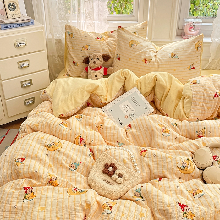 91家纺网 家纺一手货源 找家纺 梦卓家纺 2026新款云感木棉双层纱单品被套 星空仔