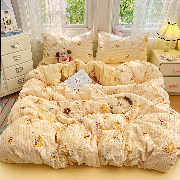 91家纺网 家纺一手货源 找家纺 梦卓家纺 2026新款云感木棉双层纱单品被套 星空仔