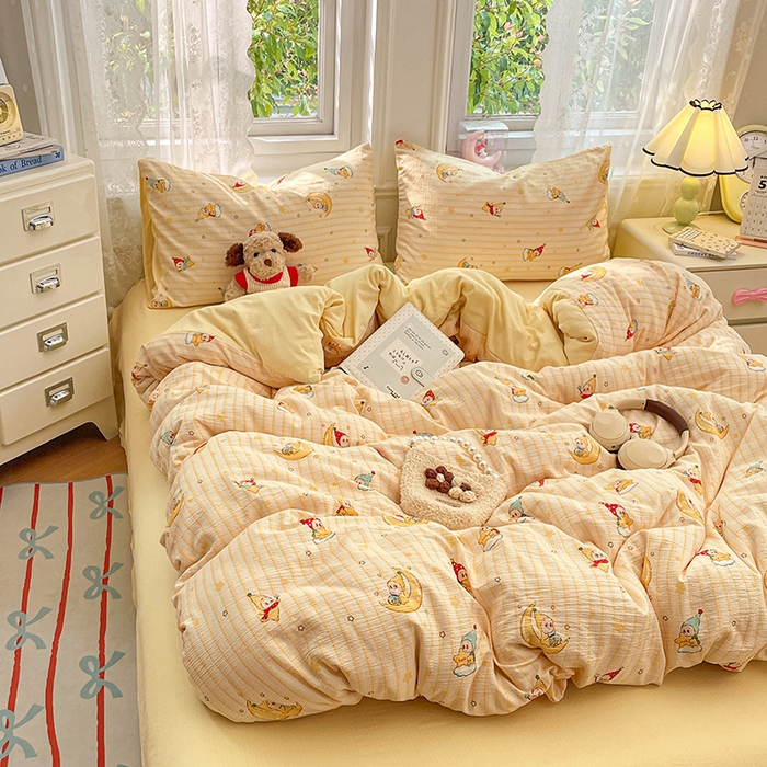 91家纺网 家纺一手货源 找家纺 梦卓家纺 2026新款云感木棉双层纱单品被套 星空仔