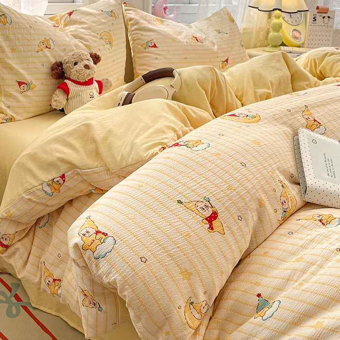 91家纺网 家纺一手货源 找家纺 梦卓家纺 2026新款云感木棉双层纱单品被套 星空仔