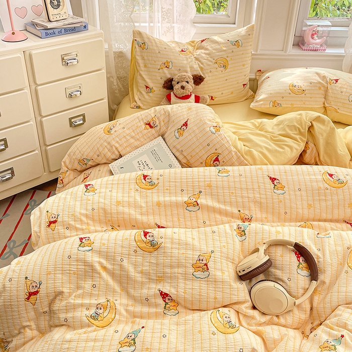 91家纺网 家纺一手货源 找家纺 梦卓家纺 2026新款云感木棉双层纱单品被套 星空仔