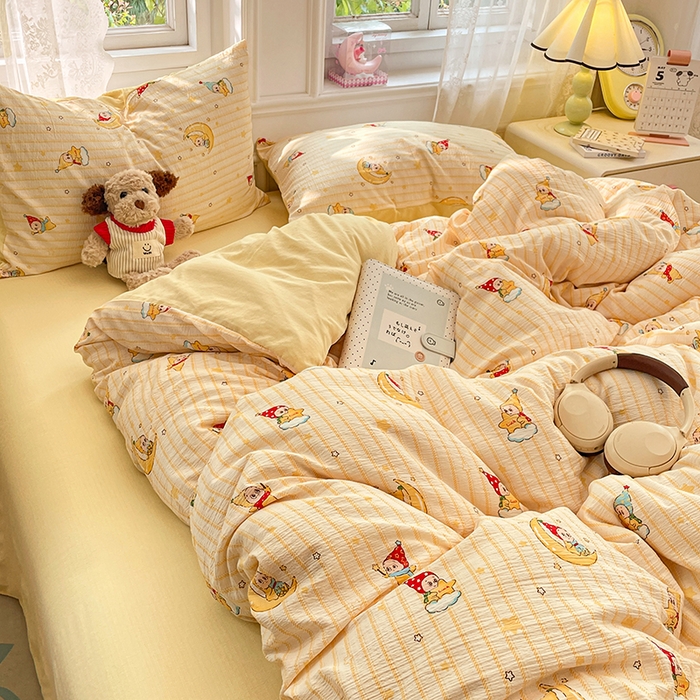 91家纺网 家纺一手货源 找家纺 梦卓家纺 2026新款云感木棉双层纱单品被套 星空仔