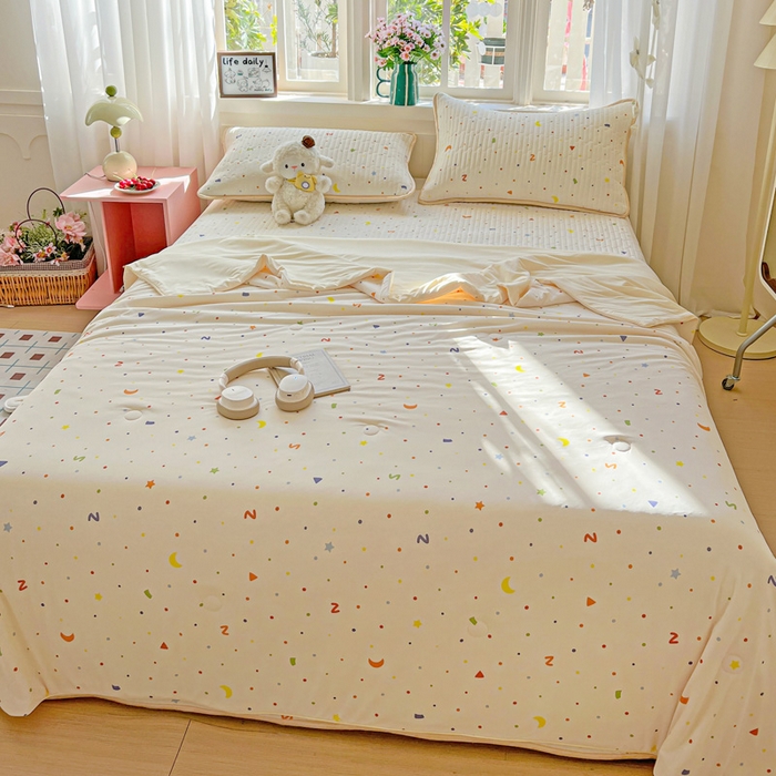 91家纺网 家纺一手货源 找家纺 （总）卡普家居 2026新款A类锦氨凉感印花夏被床盖床单款四件套