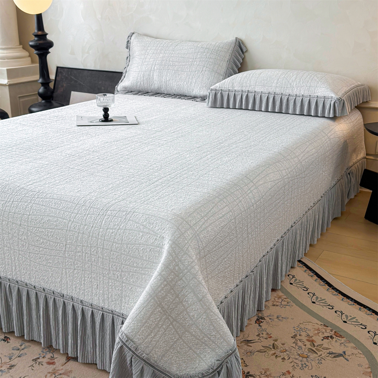 91家纺网 家纺一手货源 找家纺 （总）慕木家纺 2026新款满天星系列冰豆豆凉席(三明治复合)乙纶面料