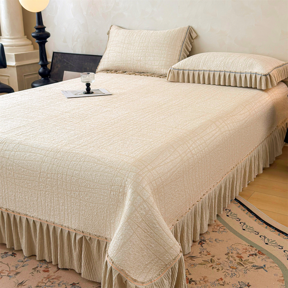 91家纺网 家纺一手货源 找家纺 （总）慕木家纺 2026新款满天星系列冰豆豆凉席(三明治复合)乙纶面料