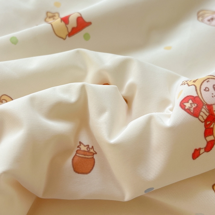 91家纺网 家纺一手货源 找家纺 卡普家居 2026新款A类锦氨凉感印花夏被床盖床单款四件套 星星人