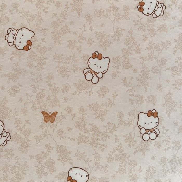 91家纺网 家纺一手货源 找家纺 卡普家居 2026新款A类锦氨凉感印花夏被床盖床单款三件套 奶盖Kitty