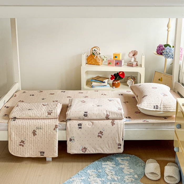 卡普家居 2026新款A类锦氨凉感印花夏被床盖床单款三件套 软糖小熊