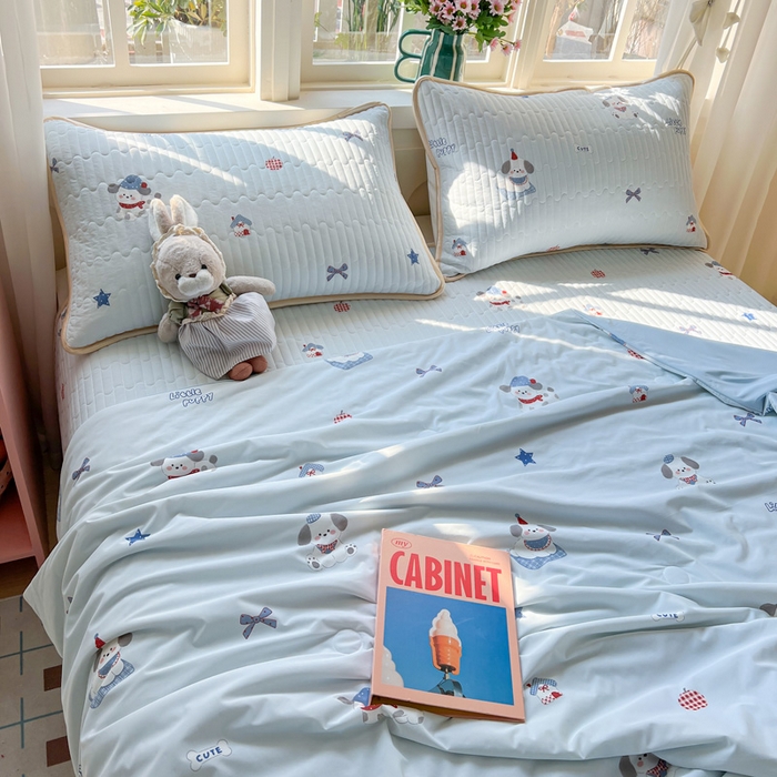 91家纺网 家纺一手货源 找家纺 卡普家居 2026新款A类锦氨凉感印花夏被 帕恰狗