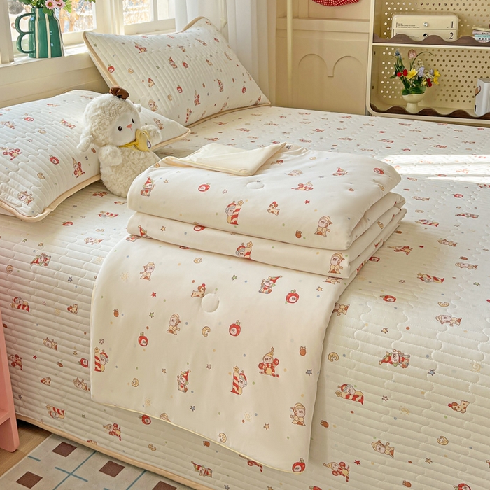 91家纺网 家纺一手货源 找家纺 卡普家居 2026新款A类锦氨凉感印花夏被 星星人