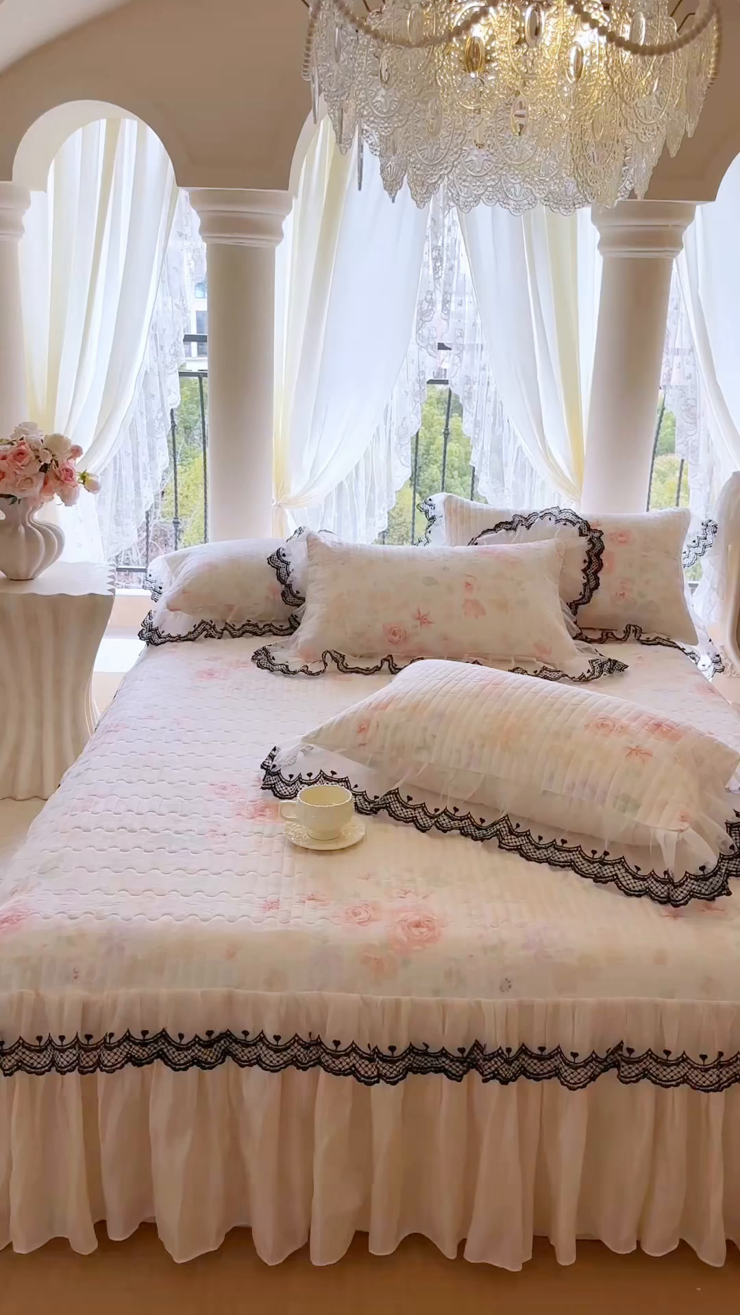 91家纺网 家纺一手货源 找家纺 恋尚 2026春夏新款全棉纯棉印花单床裙床裙单件控价床裙135起床裙三件170起 巴黎清梦