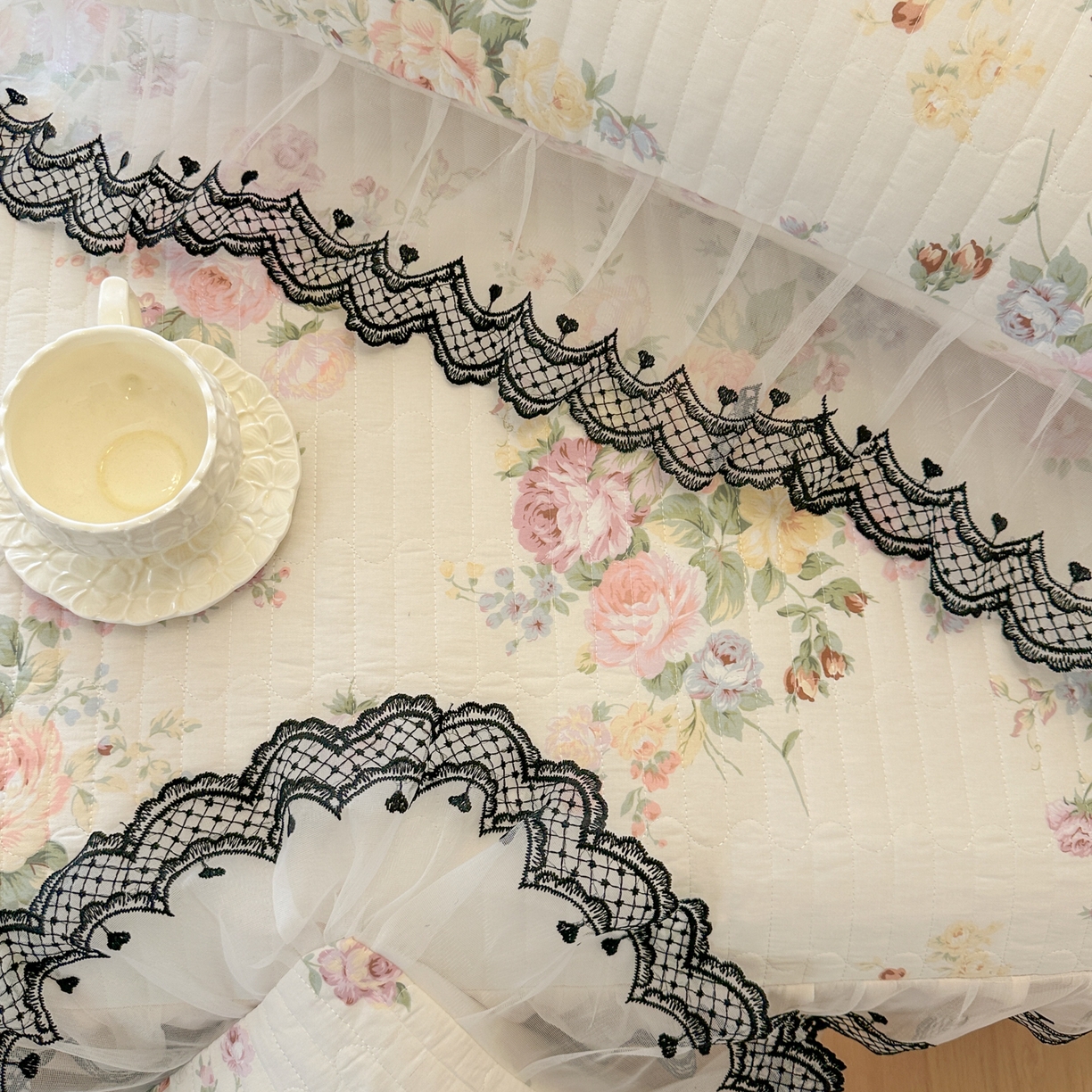 91家纺网 家纺一手货源 找家纺 恋尚 2026春夏新款全棉纯棉印花单床裙床裙单件控价床裙135起床裙三件170起 春薇花信