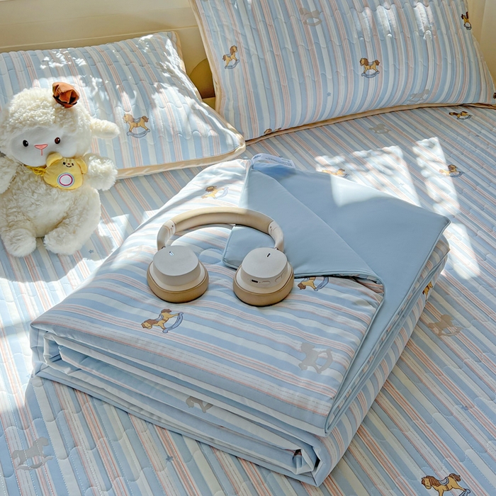 91家纺网 家纺一手货源 找家纺 （总）卡普家居 2026新款A类锦氨凉感印花单床盖凉席