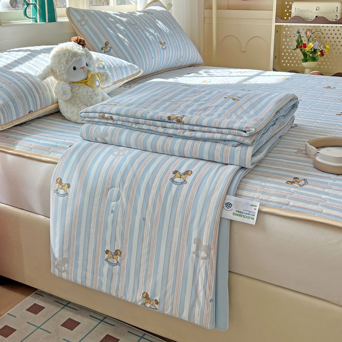 91家纺网 家纺一手货源 找家纺 （总）卡普家居 2026新款A类锦氨凉感印花单床盖凉席