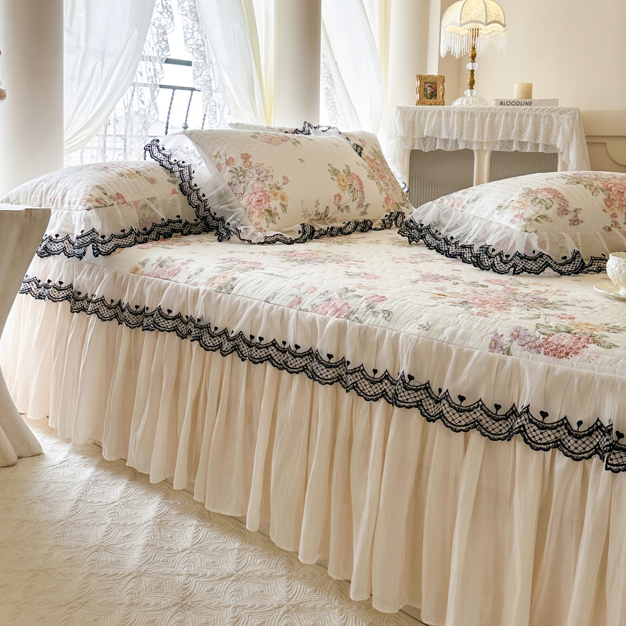 91家纺网 家纺一手货源 找家纺 恋尚 2026春夏新款全棉纯棉印花单床裙床裙单件控价床裙135起床裙三件170起 繁花香颂