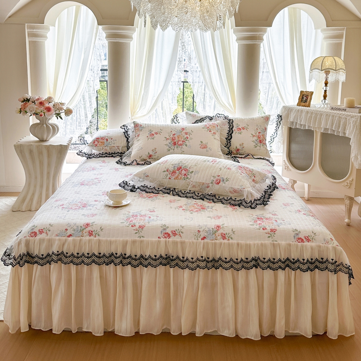 91家纺网 家纺一手货源 找家纺 恋尚 2026春夏新款全棉纯棉印花单床裙床裙单件控价床裙135起床裙三件170起 露梦花舍