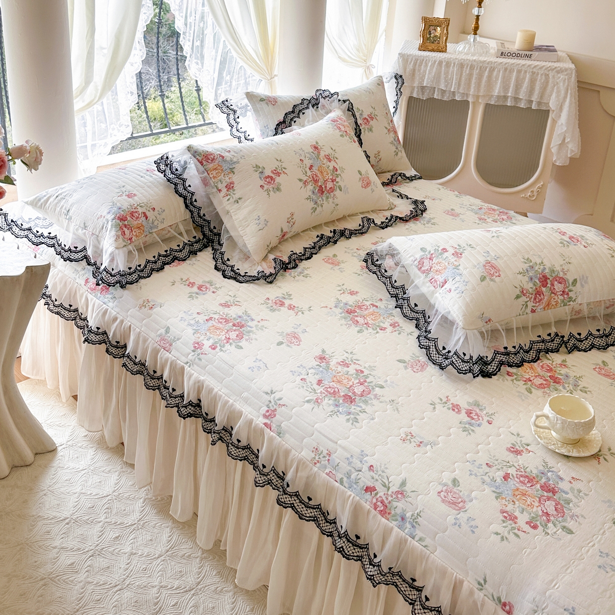 91家纺网 家纺一手货源 找家纺 恋尚 2026春夏新款全棉纯棉印花单床裙床裙单件控价床裙135起床裙三件170起 露梦花舍