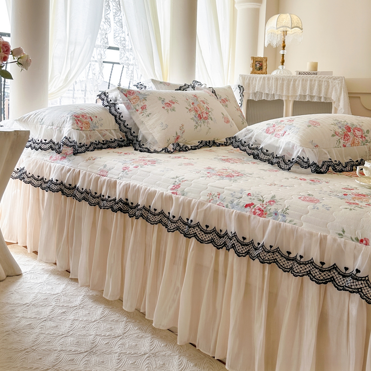 91家纺网 家纺一手货源 找家纺 恋尚 2026春夏新款全棉纯棉印花单床裙床裙单件控价床裙135起床裙三件170起 露梦花舍